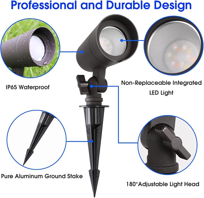 3CCT LED Landscape Lights with Connectors, 12V Low Voltage, 3000K/4000K/5000K - Image 4