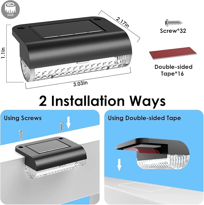 Mancra Solar Step Lights Outdoor, Solar Deck Lights Waterproof Outdoor Lighting - Image 3