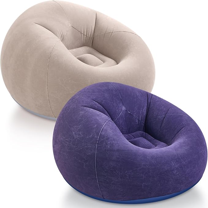 Realspring Inflatable Bean Bag Chairs Outdoor Blow up Camping Chairs Inflatable by Realspring