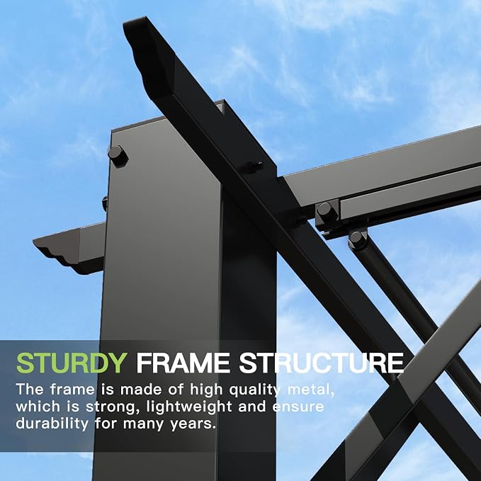 Aoxun 10'x12' Outdoor Pergola, Patio Aluminum Pergola - Image 2