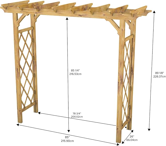 Vita Heartwood Grande Cedar Arbor, 85 inch L x 26 inch W x 89 inch H, Opening - Image 5