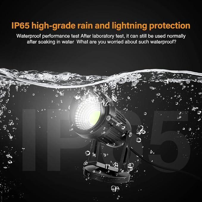 LemonBest Landscape Lights - 5W 110V Outdoor Spotlight - Waterproof IP65-3000K - Image 5