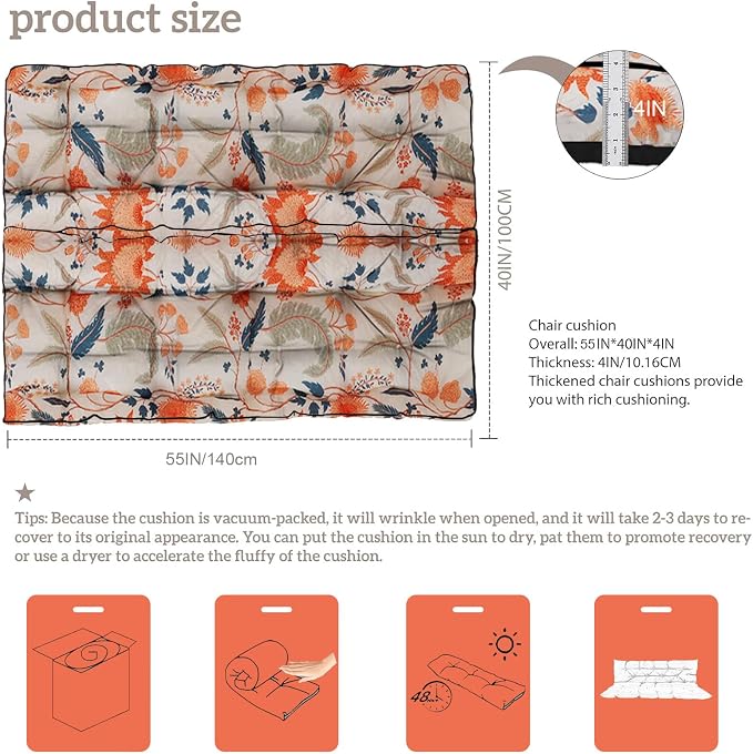 Outside Benches Cushion with Backrest, Thicken Waterproof Swing Cushions 2/3 - Image 3