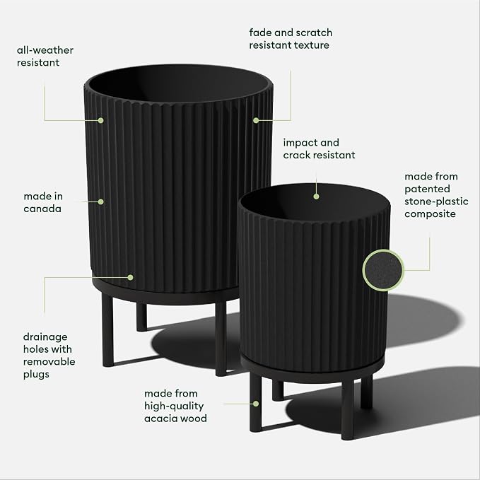 Veradek Demi Series Round Planter w/Stand - Image 2