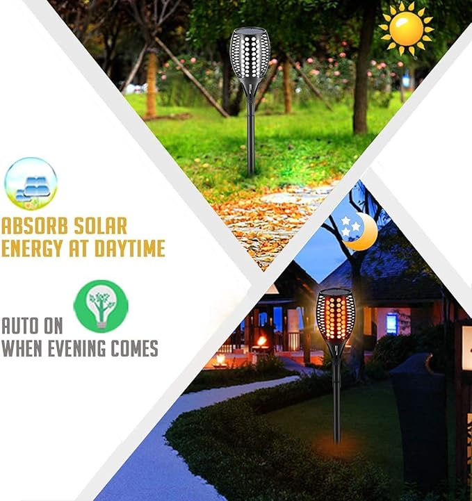 Aityvert Upgraded Larger Solar Torch Lights, Waterproof Outdoor Dancing Flames - Image 4