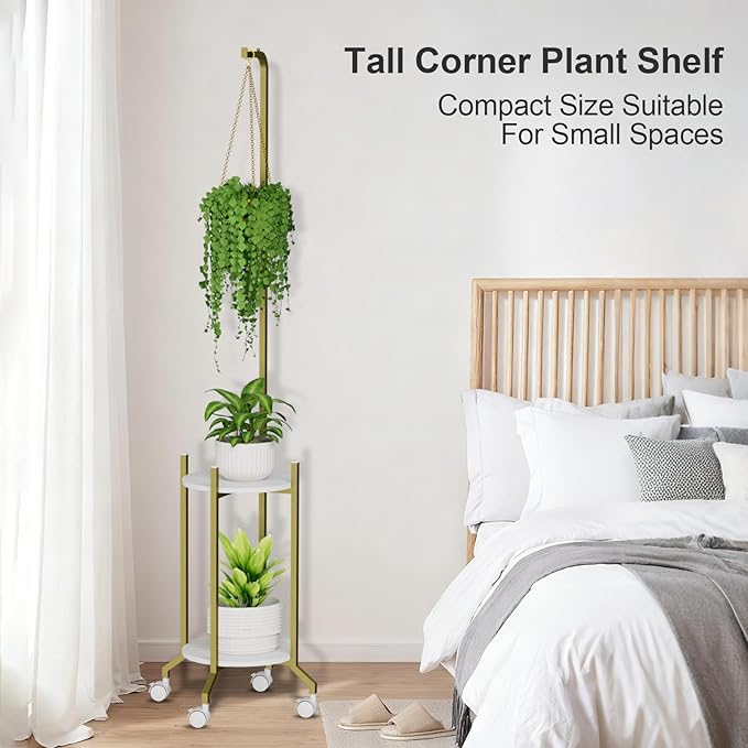 Plant Stand Indoor, 2 Tier Hanging Tall Plant Shelf - Image 3