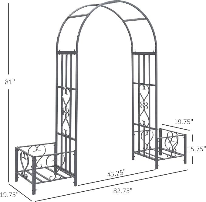 Outsunny 6.7' Steel Garden Arch Arbor - Image 7