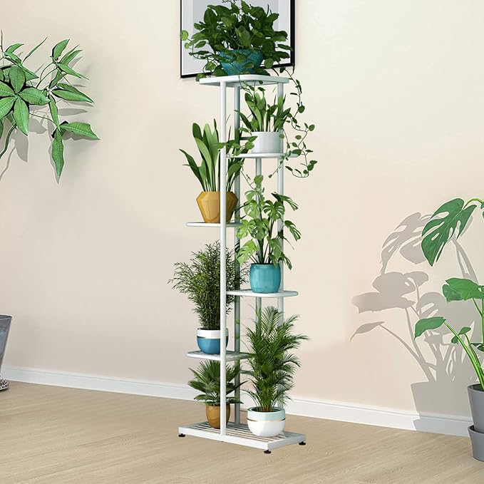 LINZINAR Plant Stand Metal 6 Tier 7 Potted Multiple Flower Pot Holder Shelf - Image 3