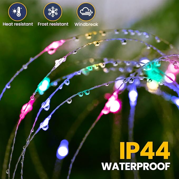 GIGALUMI Garden Decor Outdoor Lights 120LED 2Pack, Solar Garden Lights - Image 6