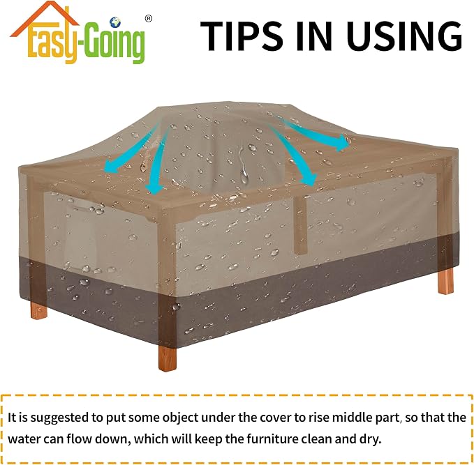 Easy-Going 600D Heavy Duty Rectangular Table Cover UV Resistant and Waterproof - Image 7