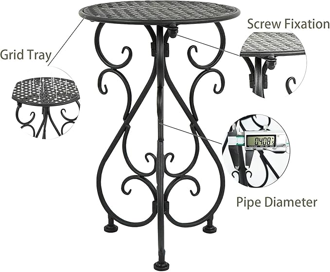 Metal Plant Stands 2 Pack, Heavy Duty Plant Pedestal 17" Tall, Single Flower - Image 5