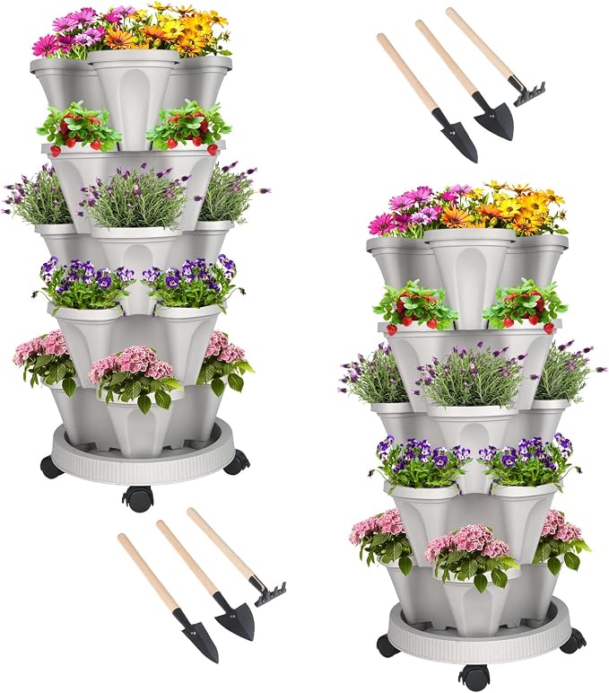DUNCHATY Stackable Planter, Vertical Garden Planter by DUNCHATY