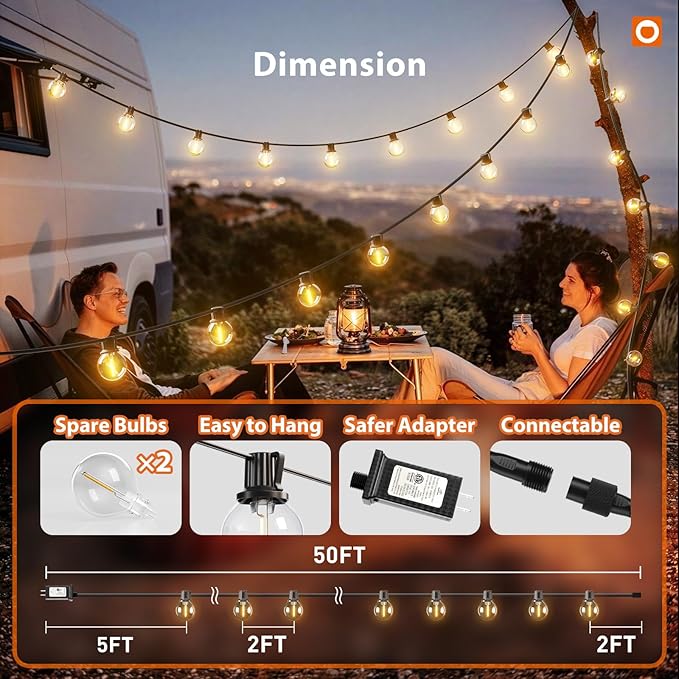 addlon Outdoor String Lights 50FT G40 - Image 5