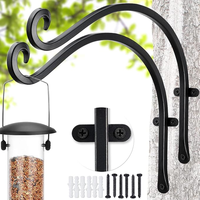 Qiang Ni Outdoor Bird Feeder Hanger Hooks: 12-Inch 50Lbs Wall Hanging Plant by QiangNi