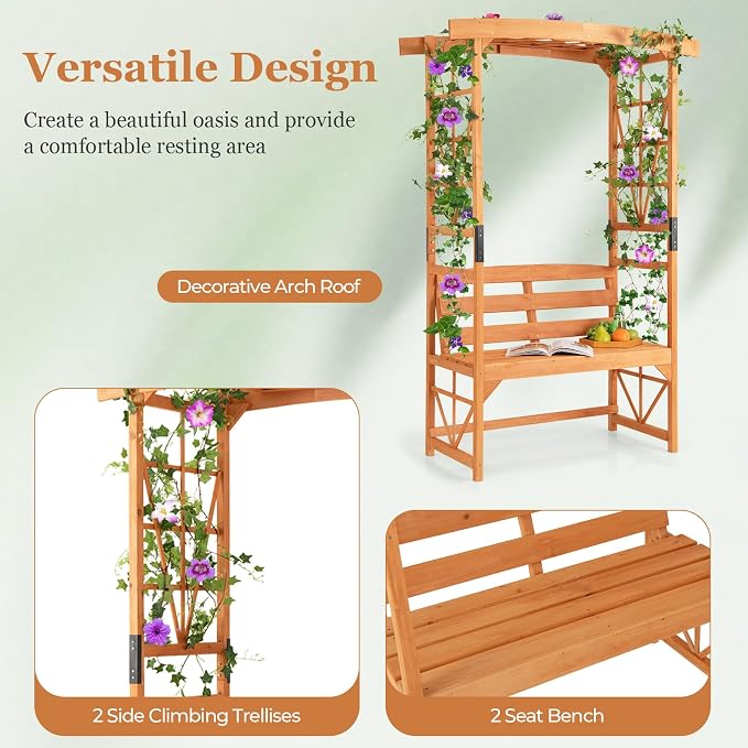 HAPPYGRILL Patio Garden Arbor - Image 5