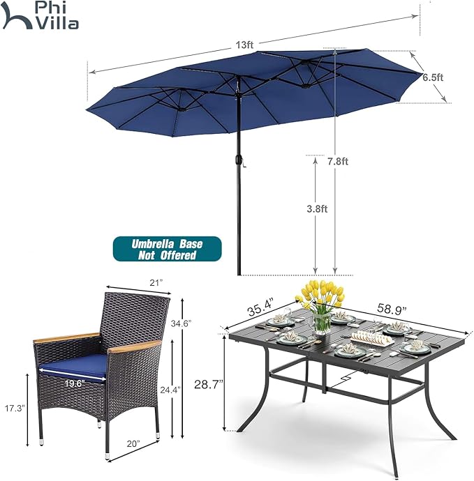 PHI VILLA 8-Piece Patio Dining Set - Image 7