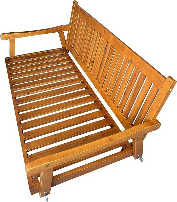 6 FT Wooden Porch Swing Bed - Image 8