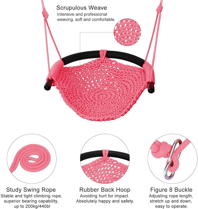 JKsmart 2 Pack Kids Swing Seat, Heavy Duty Rope Play Secure Children Swing Set - Image 5