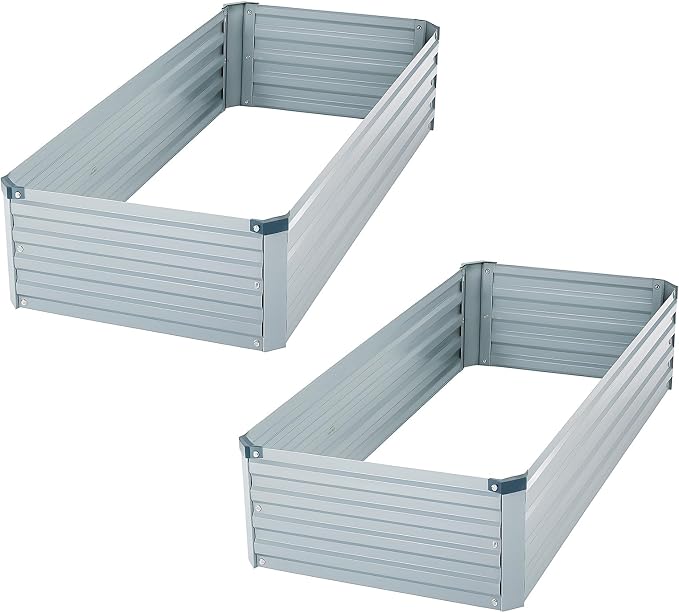 2 Pack 4x2x1FT Galvanized Raised Garden Bed Kit, Outdoor Metal Planter Box - Image 8