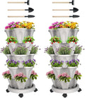 GameXcel Vertical Planter 7 Tier Stackable Planters Garden Planters Strawberry by GameXcel