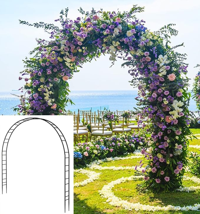 Queension Extra Large Garden Arch 7.2Ft Wide 9.2Ft High, Wedding Arch by Queension
