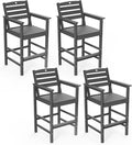 Patio Bar Table, Adirondack Chairs and Table 4 Pieces Set, Bar Height Chairs by Orbcove
