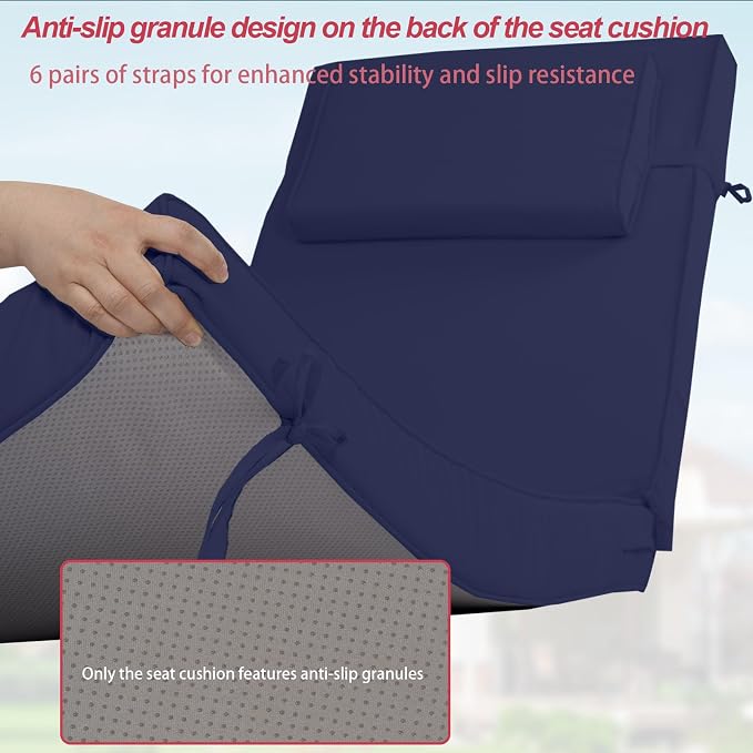 Chaise Lounge Cushions Outdoor 72x21x4 Inch, Patio Lounger Chair Cushion - Image 5
