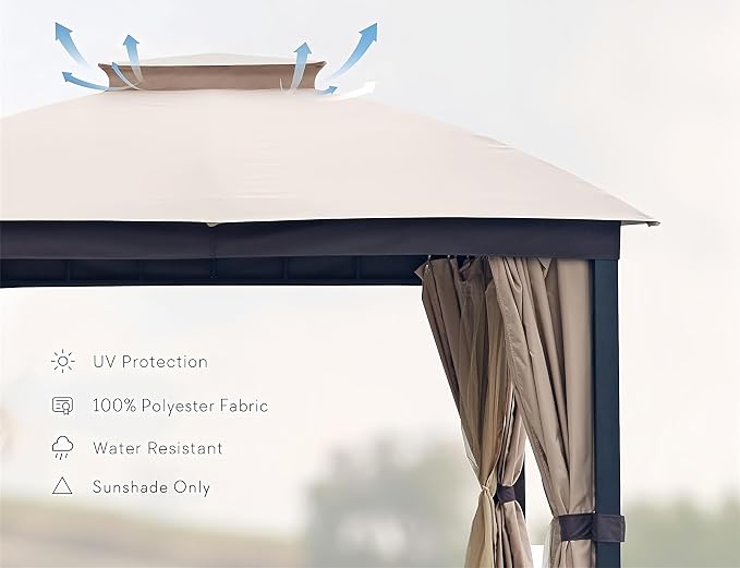Patio Gazebo 10x10, Outdoor Gazebos, Heavy Duty Gazebo Soft Top Gazebos - Image 5