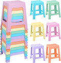 TURSTIN 12 Pack Plastic Stools 16.9 Inch 6 Macaron Colored Nesting Stools by TURSTIN