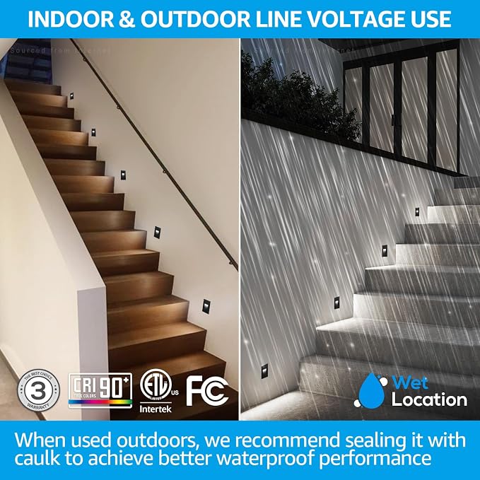 LEONLITE 5CCT 120V LED Step Lights, 3.5W 150LM 5%-100% Dimmable Indoor Outdoor - Image 4