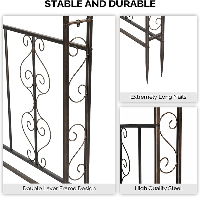 Outvita Garden Arch Arbor, Heavy Duty Metal Arbour Archway, Decorative Frame - Image 7