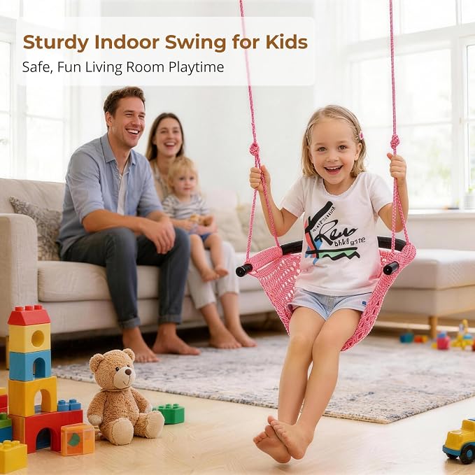 JKsmart Swing Seat for Kids Heavy Duty Rope Play Secure Children Swing Set - Image 7