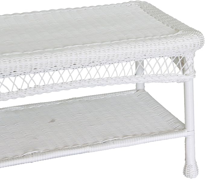 Jeco W00202-ST Espresso Wicker Patio Furniture Coffee Table - Image 3