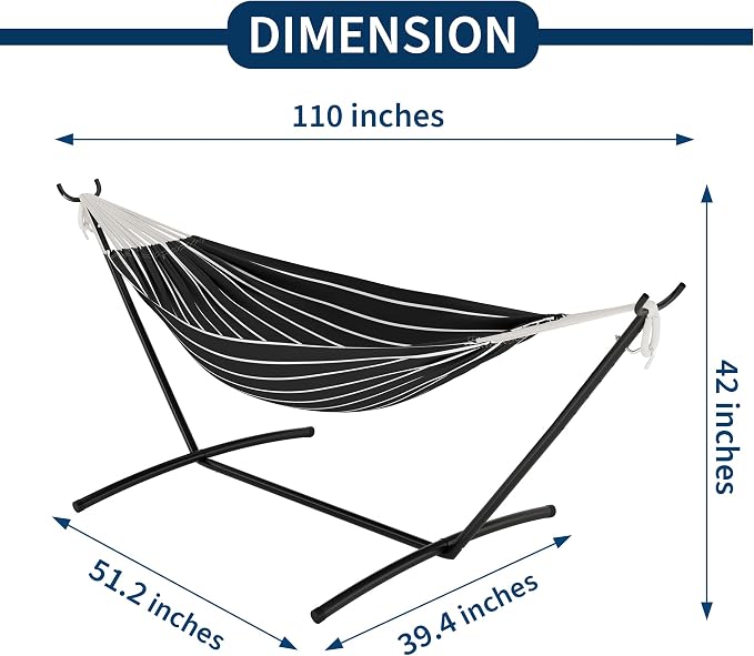 GAOMON Double Hammock with Stand, 450 lb Capacity, Adjustable Portable Hammock - Image 2