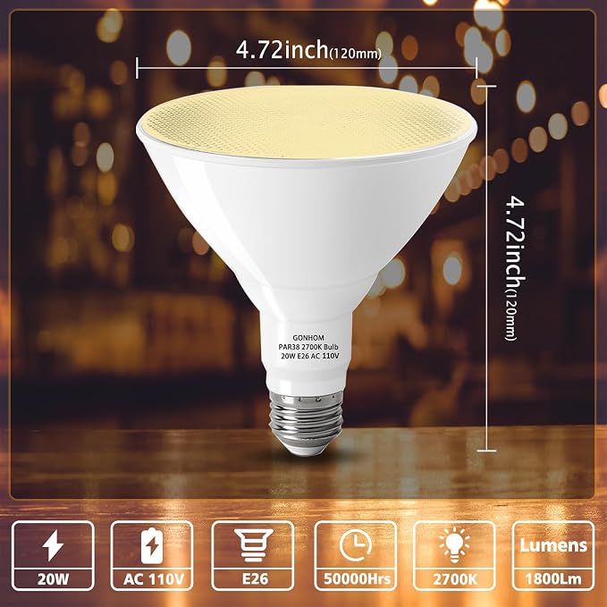 Par38 led Flood Lights Outdoor Light Bulb, Dimmable 1800LM, 20W Replace up to - Image 3