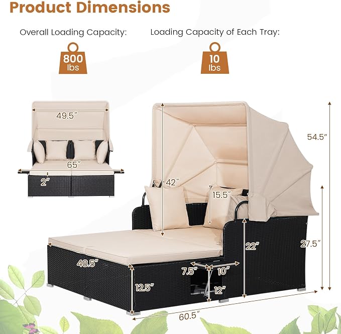 RELAX4LIFE Patio Outdoor Daybed - Image 3