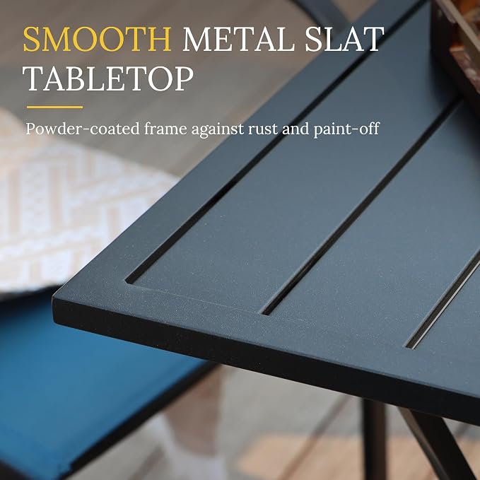 VICLLAX Patio Set for 2, Outdoor Dining Set Includes 28" Small Outdoor Table - Image 3