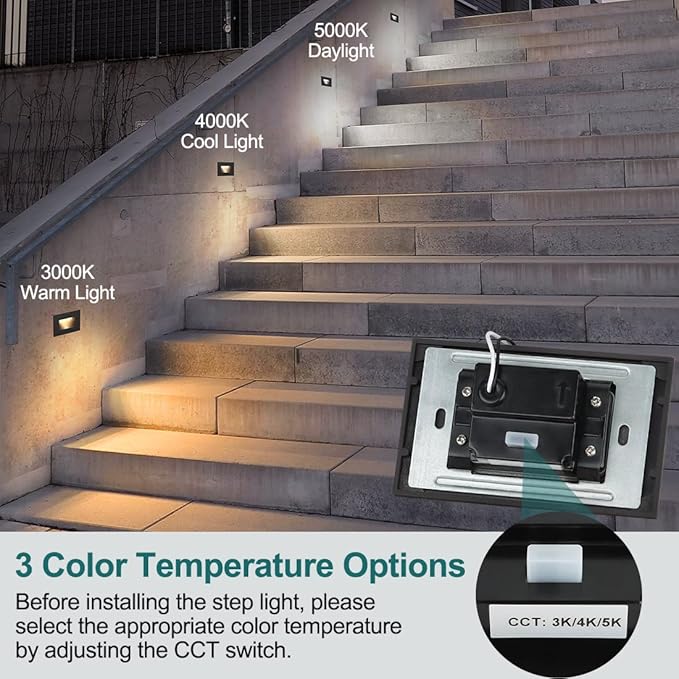 kadision 3 Color Low Voltage 12V-24V LED Step Lights Indoor and Outdoor - Image 3