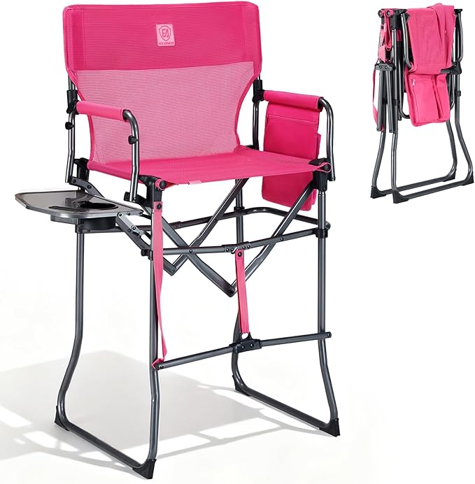 EVER ADVANCED Portable 30.7" Seat Height Tall Folding Camping Chair Directors by EVERADVANCED