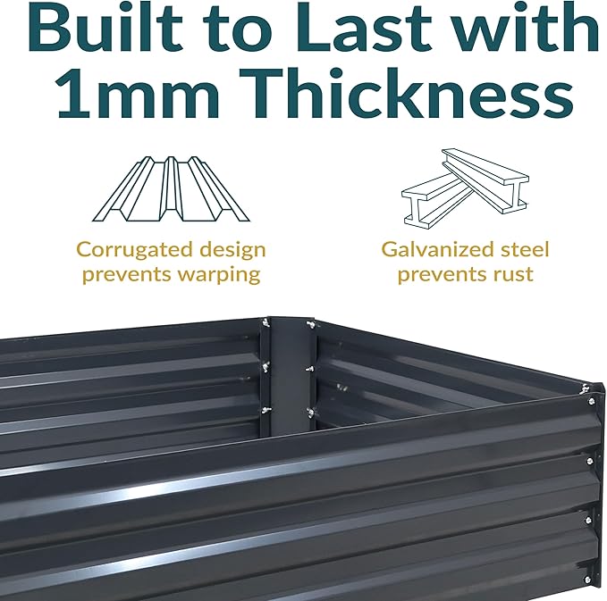 Sunnydaze 11.75" H Raised Metal Garden Bed - Image 2