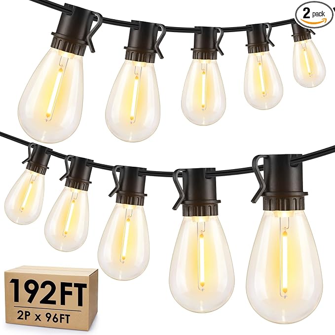 192FT LED Outdoor String Lights, Patio Lights by Larkvue