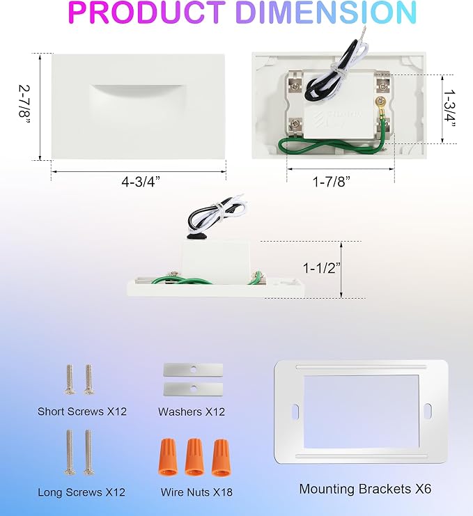 CLOUDY BAY 120V Indoor Outdoor Smart LED Step Lights, RGBCW Color Changing - Image 7