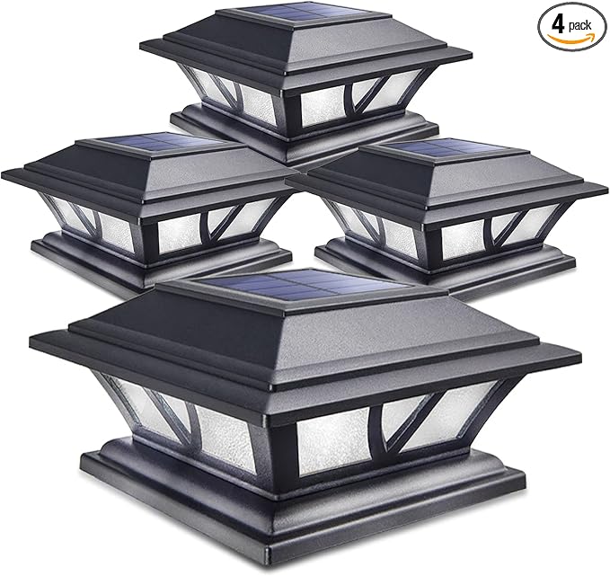 SIEDiNLAR Solar Post Lights Outdoor 2 Modes LED Deck Fence Cap Light by Siedinlar