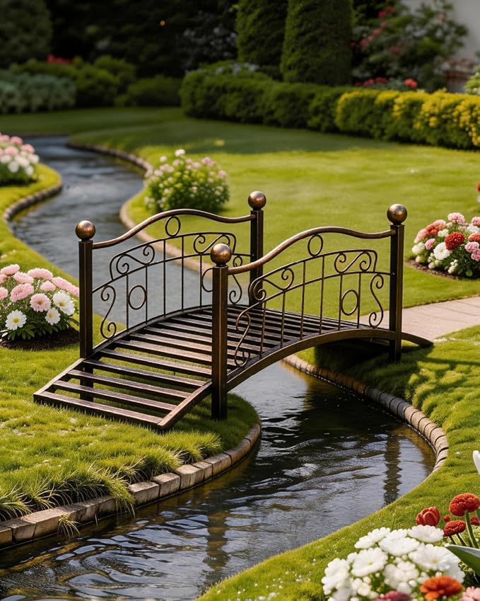 Outvita Metal Garden Bridge for Outdoor, Elegant Decorative Bridge - Image 7