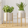 Adjustable Metal Plant Stand Indoor, Mid Century Modern Outdoor Planter Holder by HomecourtyardsInterio