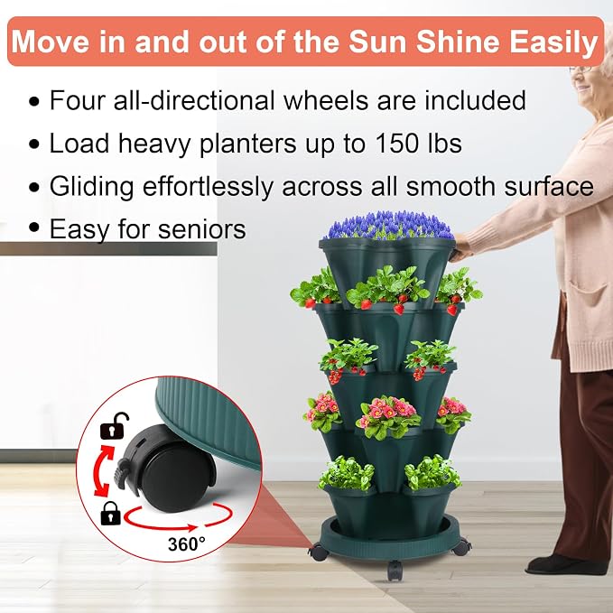 DUNCHATY Stackable Planter, Vertical Garden Planter - Image 3