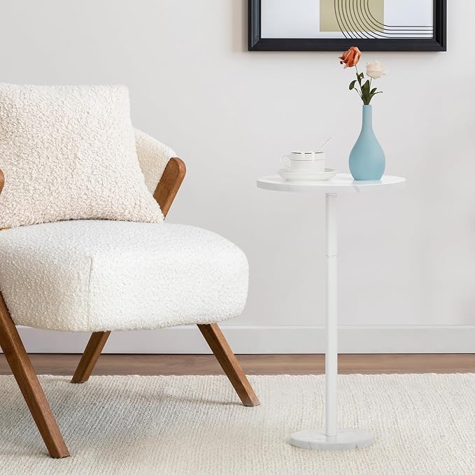 OYEAL Drink Side Table Outdoor Small Round Pedestal Table - Image 4
