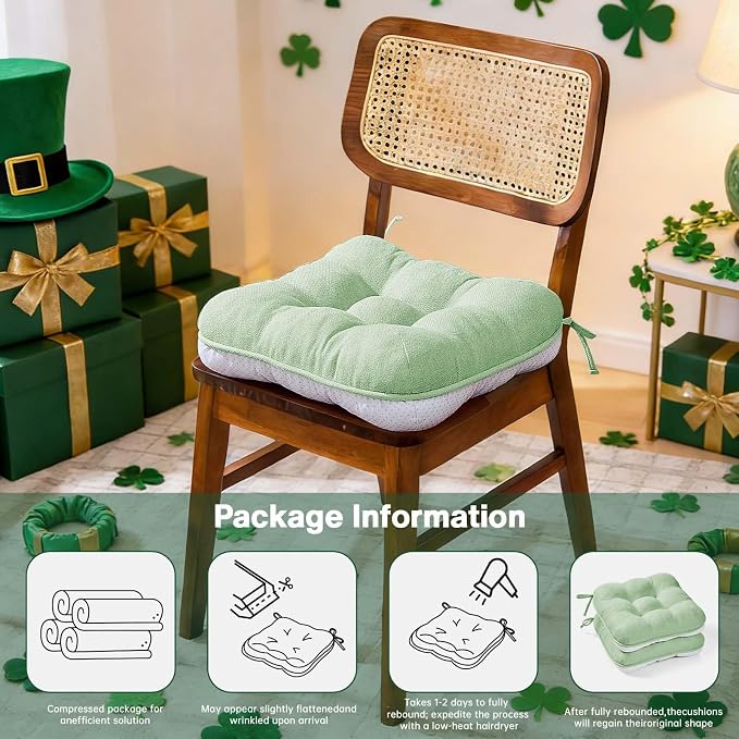 BETU Chair Cushions for Dining Chairs Set of 2, 3.5" Thick Kitchen Table Chair - Image 7