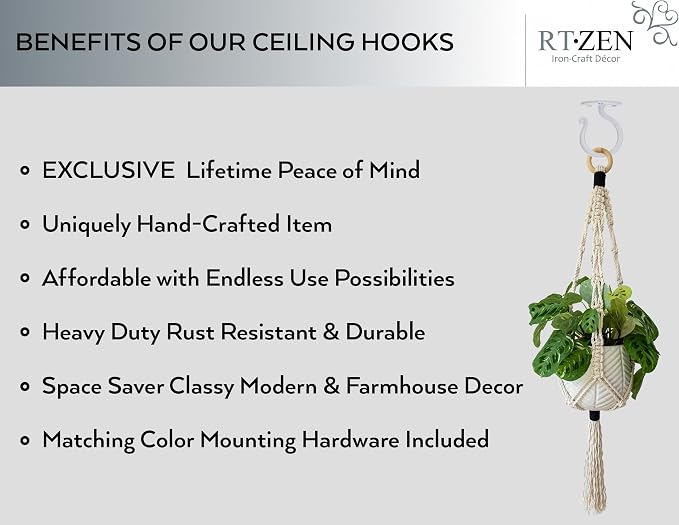 RTZEN Plant Hangers Indoor or Outdoor - Image 2