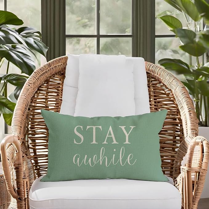 PANDICORN Welcome to Our Porch Stay Awhile Eucalyptus Green Outdoor Farmhouse - Image 8